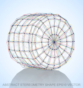 抽象的几何形状 多色速写缸。手绘 3d 多边形缸。10，Eps 矢量