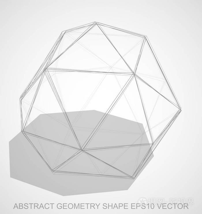 抽象的几何形状: 铅笔速写八面体.手绘 3d 多边形八面体.10,eps 矢量