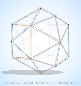 素描多边形立体抽象的立体几何形状︰ 多色速写八面体.