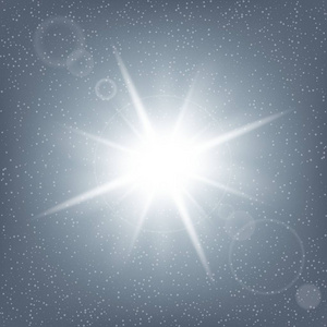 创意概念向量集的发光光效果孤立在黑色背景上闪烁着星星阵阵.