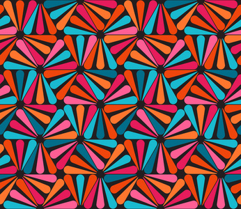 矢量无缝粉色蓝色橙色圆形三角形图案线条颜色照片