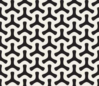 矢量无缝的黑色和白色几何圆形三脚架形状模式
