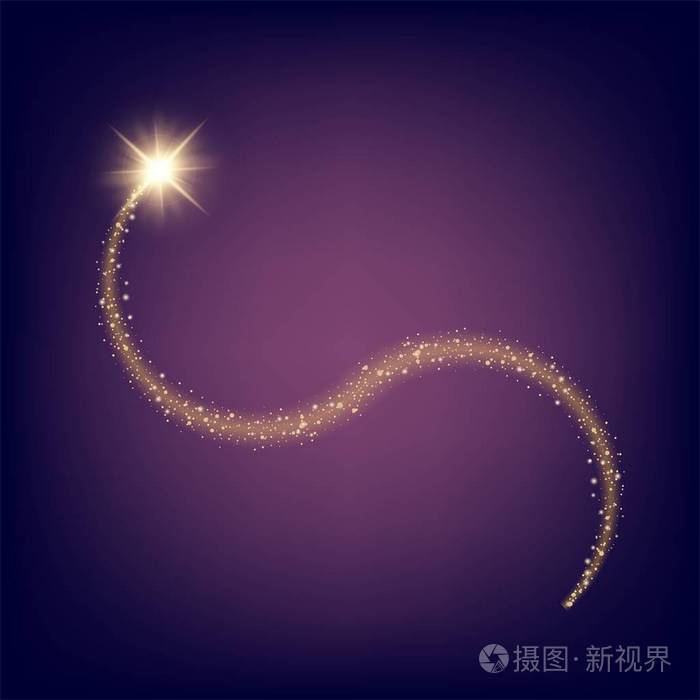 创意概念向量集的发光光效果孤立在黑色背景上闪烁着星星阵阵.