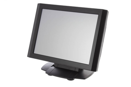 液晶显示器在白色背景上的销售点系统