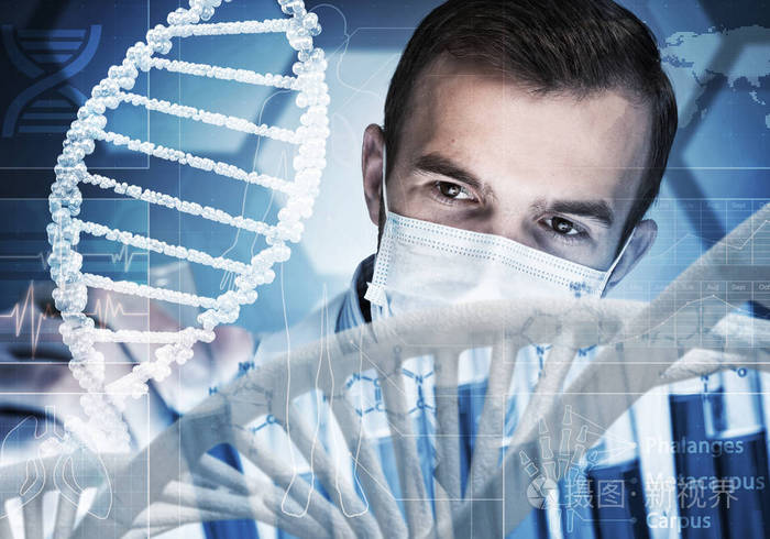 帅气的科学家制作研究