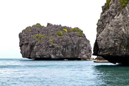 蓝色礁湖石泰国湾 kho 摘要