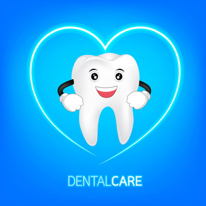 健康的牙齿特征与心的形状