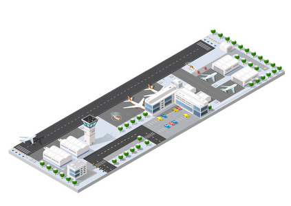 等距 3d 简易机场