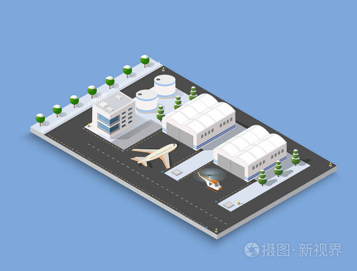 等距3d 简易机场
