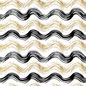 金色和黑色的波浪条纹的背景