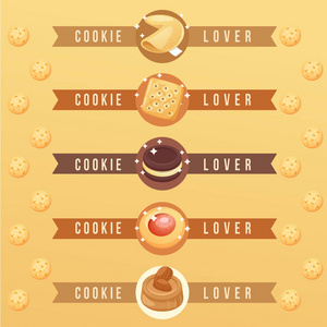 Cookie 的情人元素 矢量图