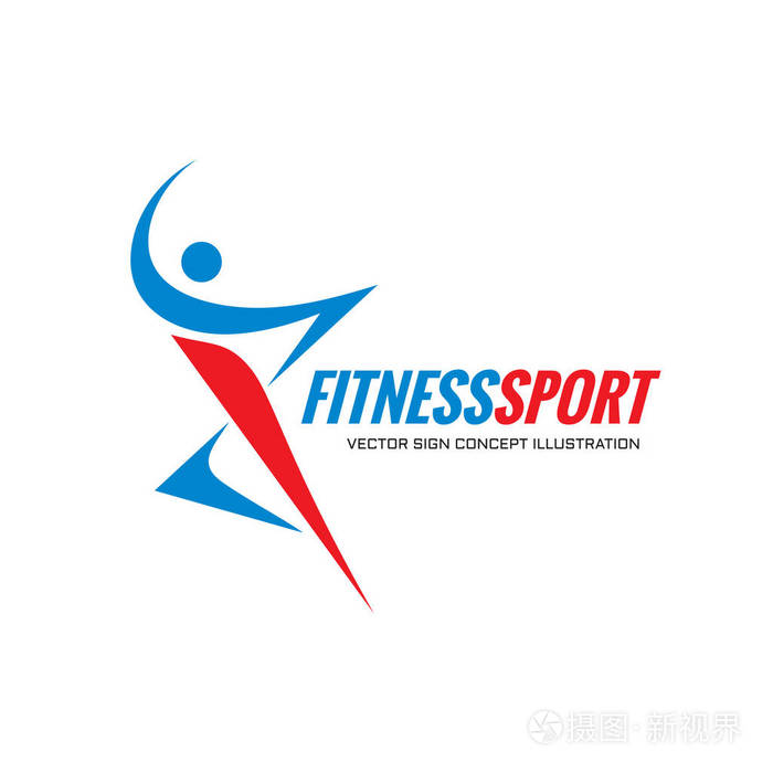 健身运动矢量logo模板概念插画人的性格抽象的运行人图人的标志积极的