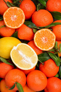 橙子小清新壁纸新鲜的橘子橙子和柠檬叶照片