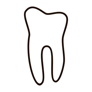 人类牙齿的图标设置为牙科医学临床孤立在白色背景。线性的牙医徽标。矢量