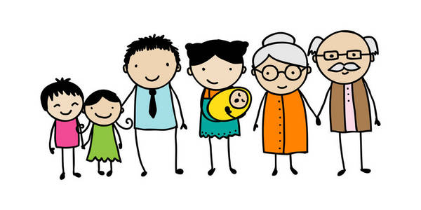 毛爷爷涂鸦三代同堂的家庭涂鸦照片