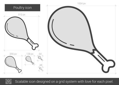 家禽线图标