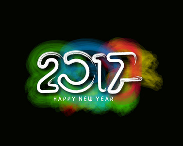 快乐新的一年到 2017 年，矢量图