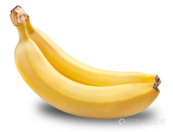 孤立在白色背景上的两个香蕉