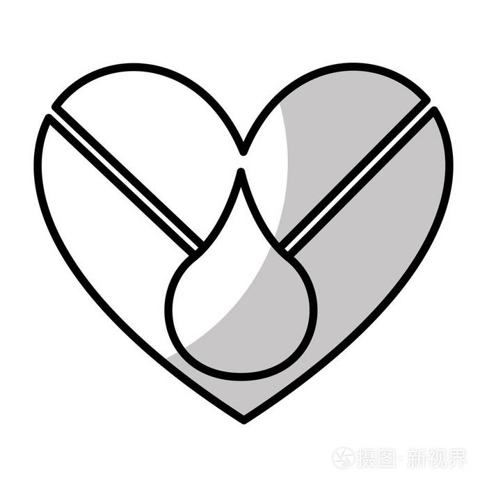 心与血滴图标插画-正版商用图片0w1z27-摄图新视界