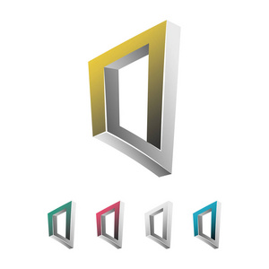 白色背景.炫彩时尚创意标志与光学错觉.悖论的元素.