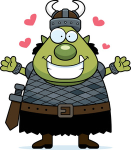 向量在黑暗的后面兽人字符的向量彩色例证卡通兽人木标志兽人,巨魔或