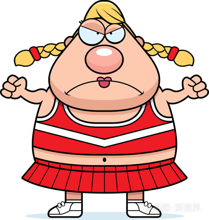 生气的卡通啦啦队长