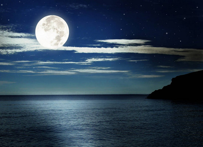 满月在海, 夜景照片