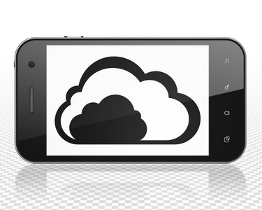 云网络概念 云上显示的智能手机