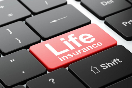 保险的概念 计算机键盘背景人寿保险