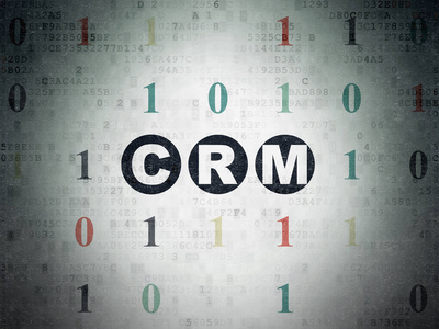 财务理念 Crm 数字数据纸张背景上