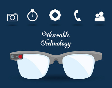 智能眼镜可穿戴式技术图标图像