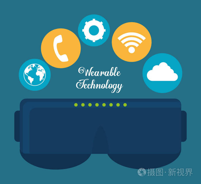 智能眼镜可穿戴式技术图标图像