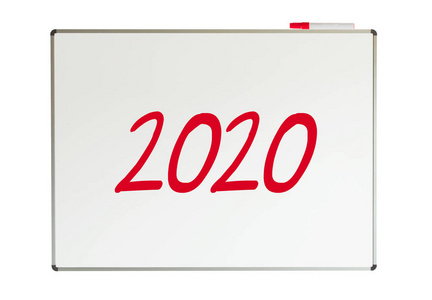 到 2020 年,在白板上的消息照片
