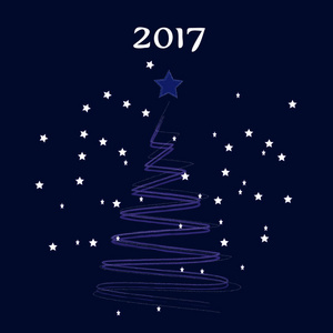 圣诞树。矢量图。贺卡。新的一年 201