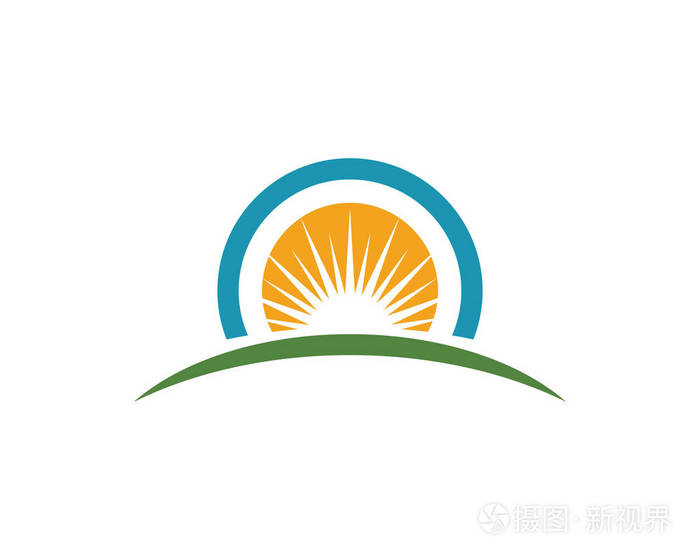 矢量图标标识模板太阳在地平线
