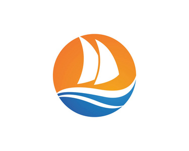 游轮剪影游轮 logo 模板矢量图标设计照片