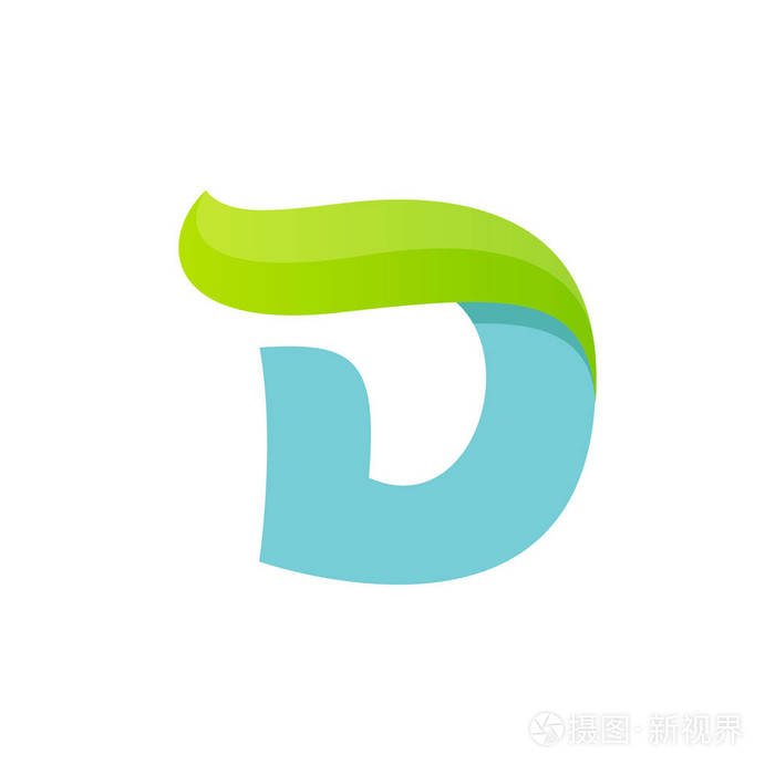 绿色的叶子 d 字母标志