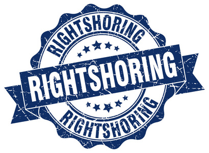 rightshoring 邮票。标志。密封