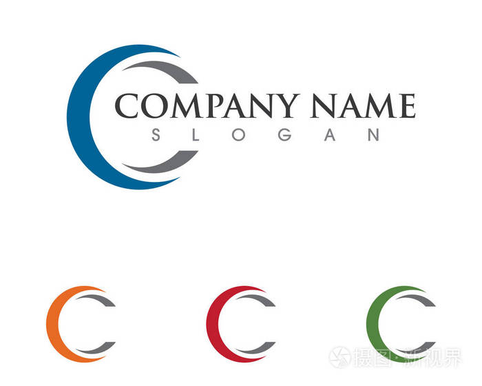 c字母logo模板矢量图标设计