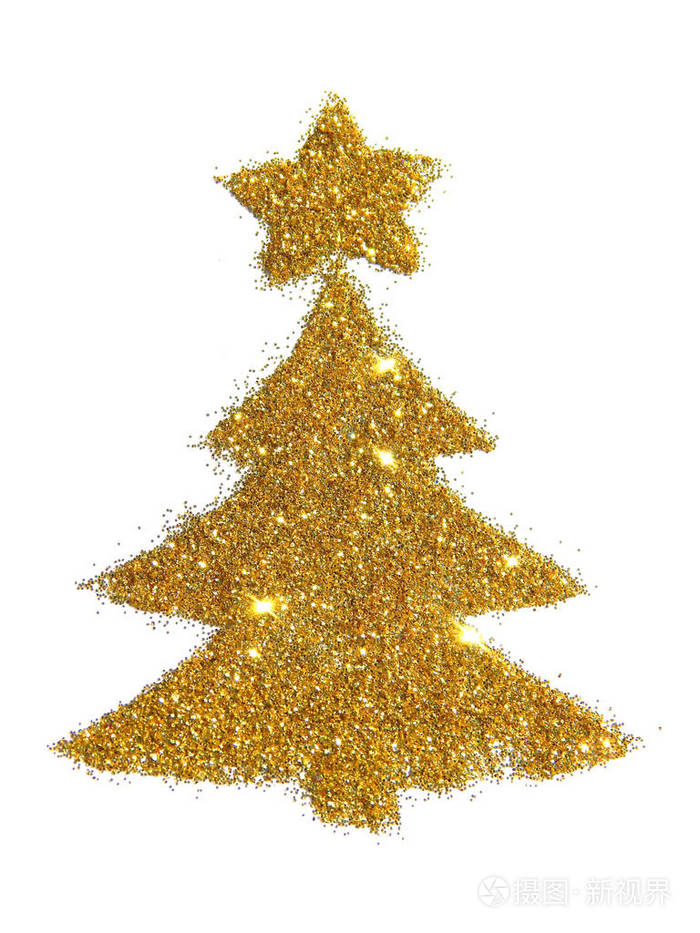 抽象圣诞树与星光闪耀的节日设计元素图标