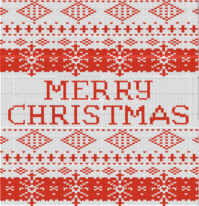 白色红色圣诞温暖针织毛衫模式向量插图