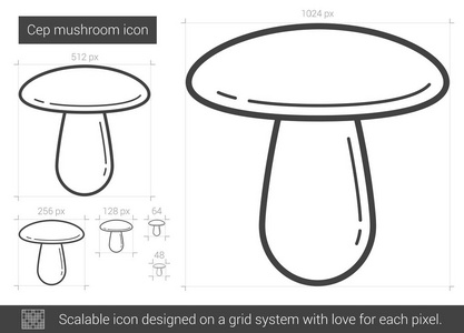 Cep 蘑菇线图标