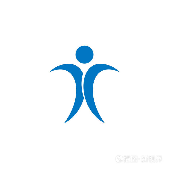 独立的蓝颜色人体轮廓上白色背景标志.男性的 wc 标志.