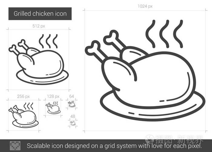 烤鸡简笔画 简单图片