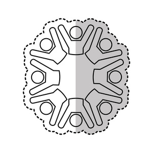 团队合作商家剪影图标