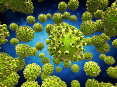 绿色病毒细胞照片