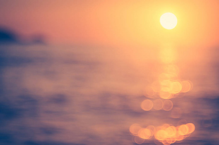 模糊与景太阳光波抽象背景热带日落海滩