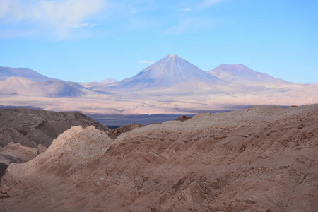 山与谷在智利阿塔卡马沙漠的景观