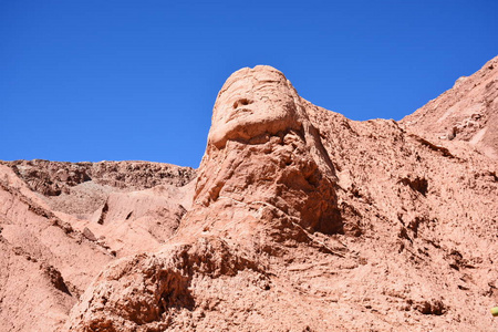 景观雕塑及山在智利阿塔卡马沙漠