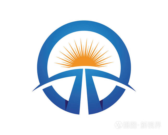 矢量图标标识模板太阳在地平线